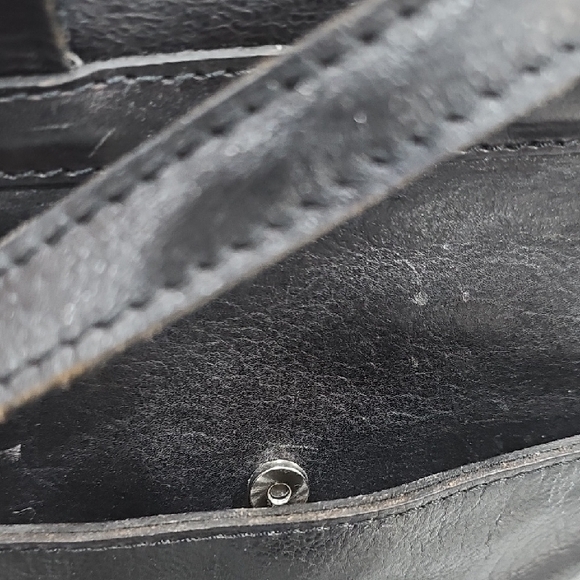 Black Leather Backpack with Renaissance Coins Silver Accents - Picture 4 of 16